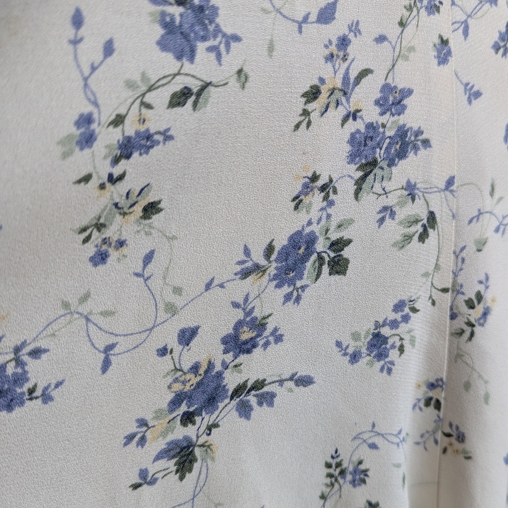 Reformation Saskia floral ivory dress Madeline print tie straps flare mini - Picture 12 of 12